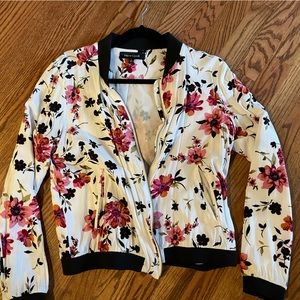 White light weight floral jacket